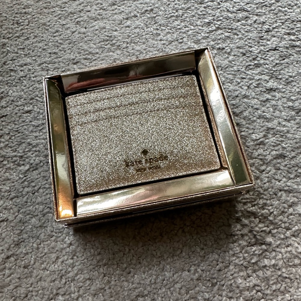 Kate Spade Glimmer Boxed Glitter Small Slim
Card Holder Gold (NWT)